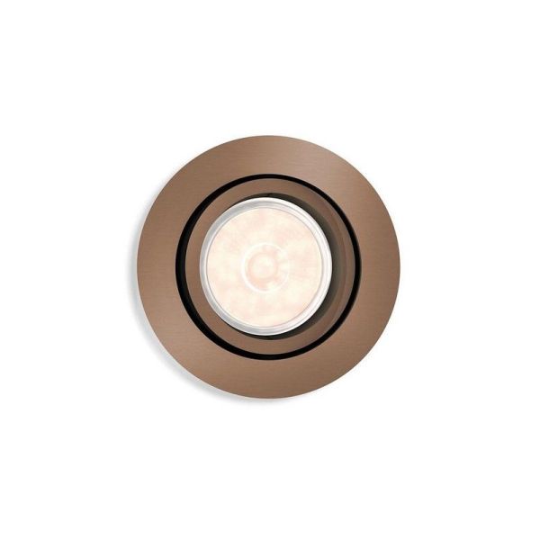 DONEGAL Ampoule Spot LED Ronde Encastrable excl. 5,5W IP20 Cuivre Ø90mm | LéonLeds