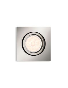 Spot LED Encastrable Carré DONEGAL Ampoule excl. 5,5W IP20 Nickel Ø90mm | LéonLeds