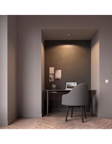 Spot LED Encastrable Carré DONEGAL Ampoule excl. 5,5W IP20 Nickel Ø90mm | LéonLeds