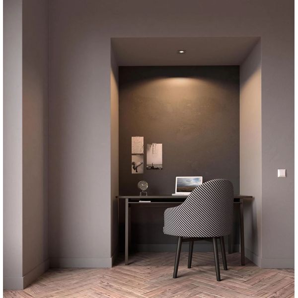 Spot LED Encastrable Carré DONEGAL Ampoule excl. 5,5W IP20 Nickel Ø90mm | LéonLeds