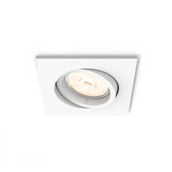 Foco LED quadrado embutido DONEGAL Lâmpada excl. 5,5W IP20 Branco Ø90mm | LeonLeds