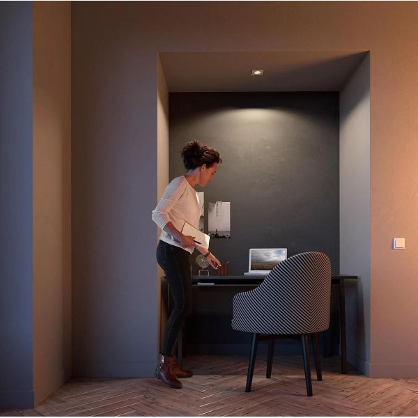 Foco LED Empotrable Cuadrado DONEGAL Bombilla excl. 5,5W IP20 Blanco Ø90mm | LeonLeds