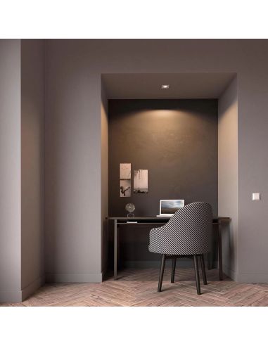 Foco LED quadrado embutido DONEGAL Lâmpada excl. 5,5W IP20 Branco Ø90mm | LeonLeds