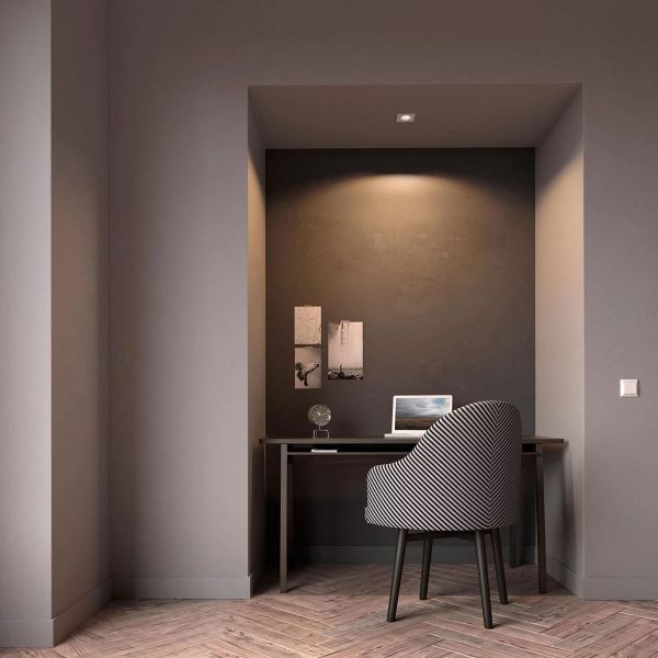 Spot LED Encastrable Carré DONEGAL Ampoule excl. 5,5W IP20 Blanc Ø90mm | LéonLeds