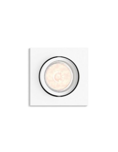 ENNEPER Refletor LED quadrado embutido excl. 1xGU10 5,5W Branco Ø90mm | LeonLeds