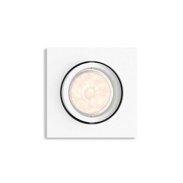 ENNEPER Refletor LED quadrado embutido excl. 1xGU10 5,5W Branco Ø90mm | LeonLeds