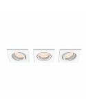 Pack de 3 Spots LED Encastrables Carrés DONEGAL Ampoule excl. 5,5W IP20 Blanc Ø90mm | LéonLeds
