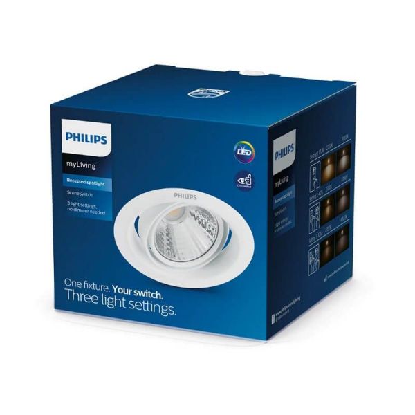 Downlight LED Empotrable POMERON 5W 2700K EyeComfort Ø107,4mm | LeonLeds