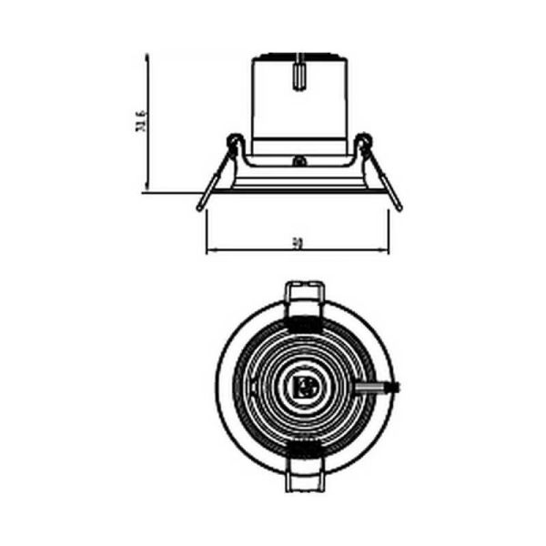 Downlight LED Regulable POMERON 7W 4000K EyeComfort Ø107,4mm | LeonLeds