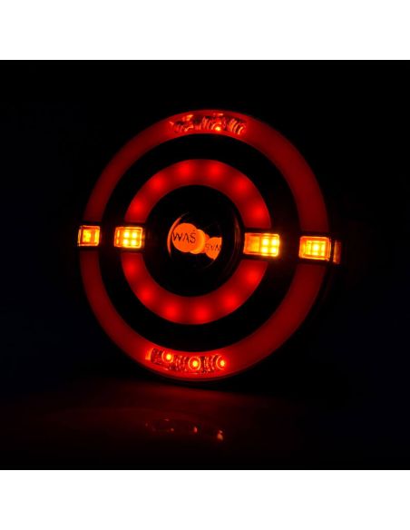 Feu arrière LED rond avec 3 fonctions 12V 24V W208DD 1438 DD L/P | LéonLeds