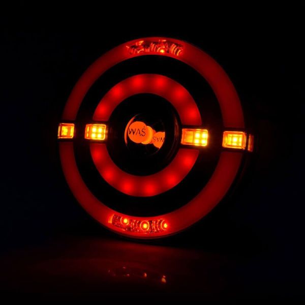 Feu arrière LED rond avec 3 fonctions 12V 24V W208DD 1438 DD L/P | LéonLeds