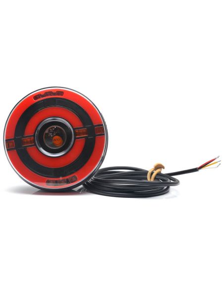 Piloto LED Redondo Trasero con 3 Funciones 12V 24V W208DD 1438 DD L/P | LeonLeds