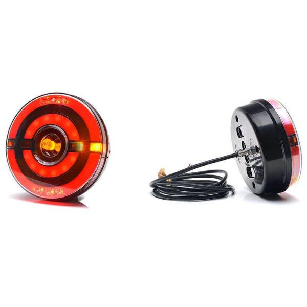 Feu arrière LED rond avec 3 fonctions 12V 24V W208DD 1438 DD L/P | LéonLeds