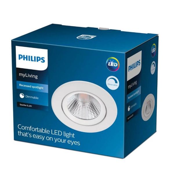 Downlight LED Empotrable SPARKLE 5.5W Luz Cálida 2700K 350lm Ø85mm | LeonLeds