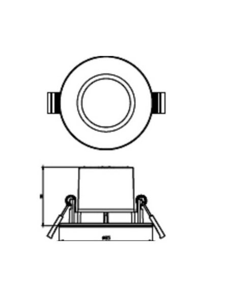 SPARKLE Downlight LED Encastrable 5,5W Lumière Chaude 2700K 350lm Ø85mm | LéonLeds