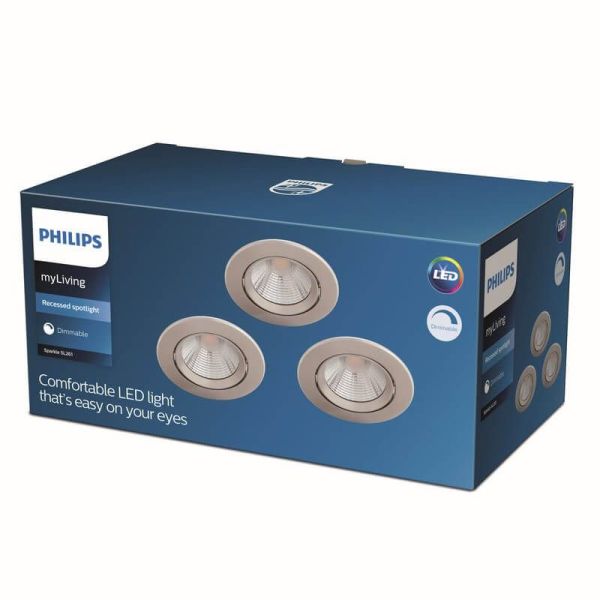Pack 3 Downlight LED Einbau SPARKLE...
