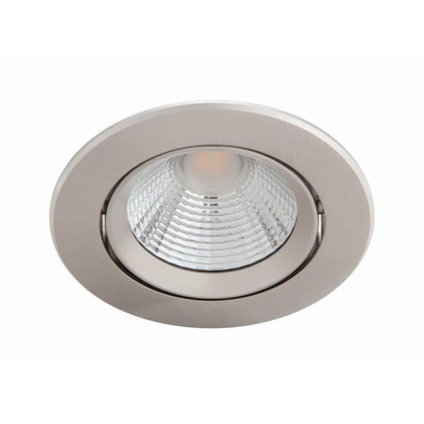 Downlight LED Empotrable SPARKLE 5.5W Luz Cálida 2700K 350lm Ø85mm IP20 Níquel | LeonLeds