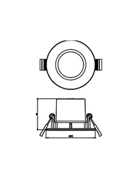 SPARKLE Downlight LED Encastrable 5,5W Lumière Chaude 2700K 350lm Ø85mm IP20 Nickel | LéonLeds