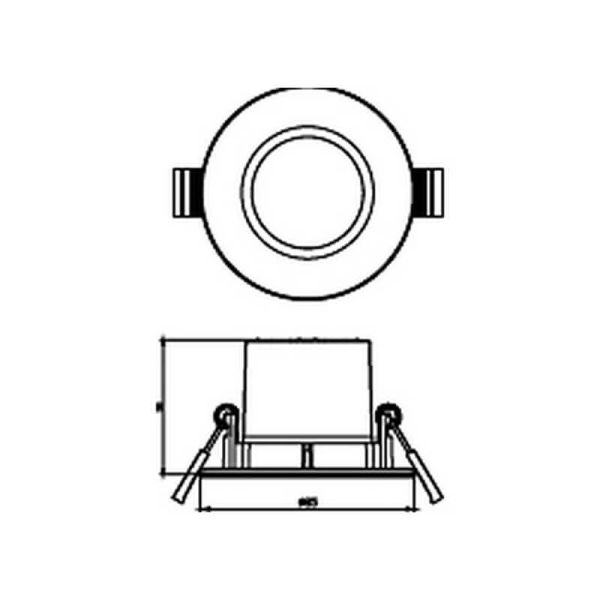 SPARKLE Downlight LED Encastrable 5,5W Lumière Chaude 2700K 350lm Ø85mm IP20 Nickel | LéonLeds