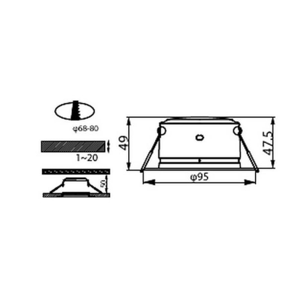 Downlight LED Encastrable DIAMOND CUT G2 3,5W Lumière Neutre 4000K Ø95mm Blanc | LéonLeds