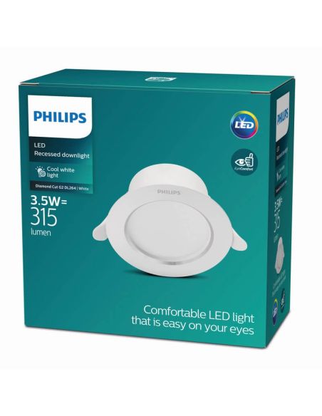 Downlight LED Encastrable DIAMOND CUT G2 3,5W Lumière Neutre 4000K Ø95mm Blanc | LéonLeds