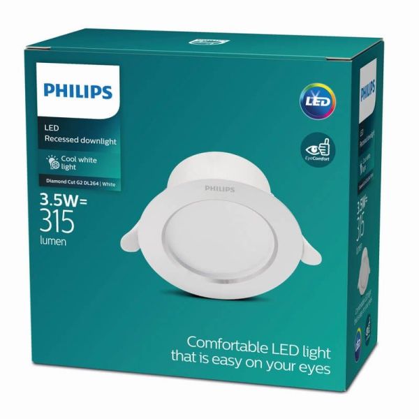 Downlight LED Empotrable DIAMOND CUT G2 3.5W Luz Neutra 4000K Ø95mm Blanco | LeonLeds