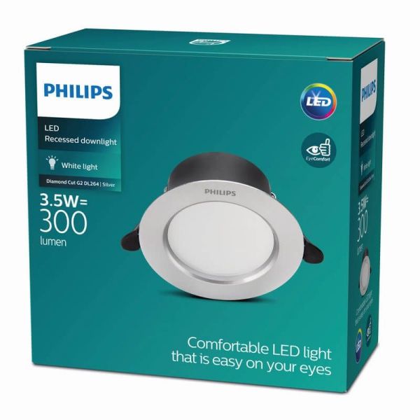 DIAMOND CUT G2 Embutida LED Downlight 3.5W Luz Quente 3000K Ø95mm Preto | LeonLeds