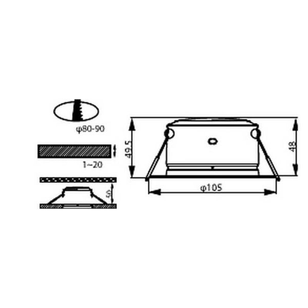 Downlight LED Encastrable DIAMOND CUT G2 4,5W 3000K Ø105mm Blanc | LéonLeds