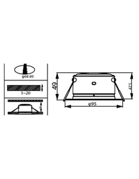 Downlight LED Empotrable DIAMOND CUT Clase A 2W 4000K Ø95mm Ultra Eficiente | LeonLeds