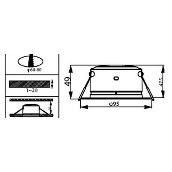 DIAMOND CUT Downlight LED Classe A Embutida 2W 4000K Ø95mm Ultra Eficiente | LeonLeds