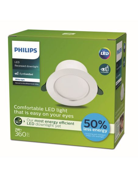 Downlight LED Empotrable DIAMOND CUT Clase A 2W 3000K Ultra Eficiente Ø95mm | LeonLeds