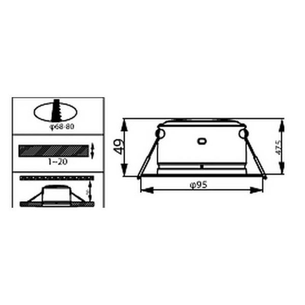Downlight LED Empotrable DIAMOND CUT Clase A 2W 3000K Ultra Eficiente Ø95mm | LeonLeds