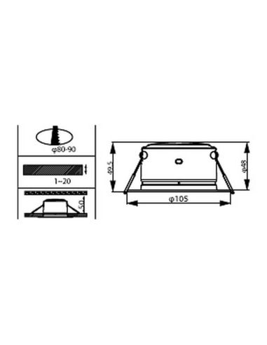 Downlight LED Empotrable DIAMOND CUT Clase A 2,2W 3000K Ultra Eficiente Ø105mm | LeonLeds