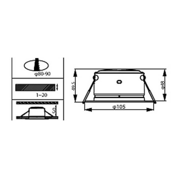Downlight LED embutido classe A DIAMOND CUT 2.2W 3000K Ultra Eficiente Ø105mm | LeonLeds