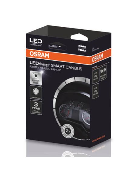 Élimine les défauts des Ampoules LED H4 et H19 LEDSC04 Pack 2 Unités LEDriving Smart Canbus 12W Osram