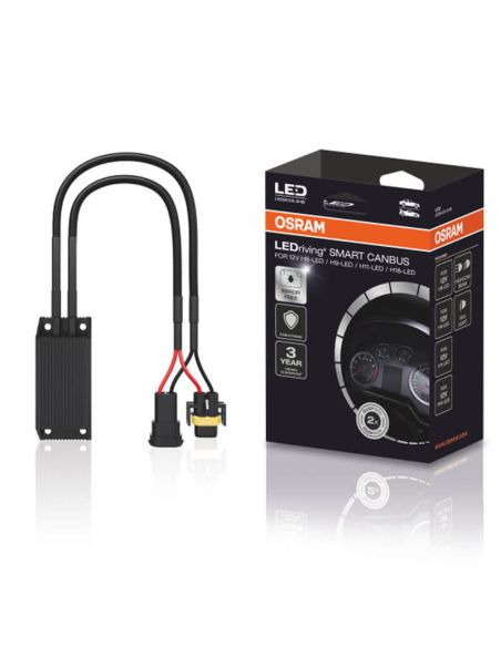 Cancelador de falhas para lâmpadas LED H8 H9 H11 e H16 LEDSC05 Pacote 2 unidades LEDriving Smart Canbus 12W Osram