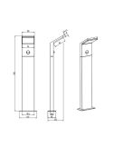 Balise d'Extérieur LED PEARL avec Détecteur de Mouvement Hauteur 50cm 8W 3000K| LéonLeds