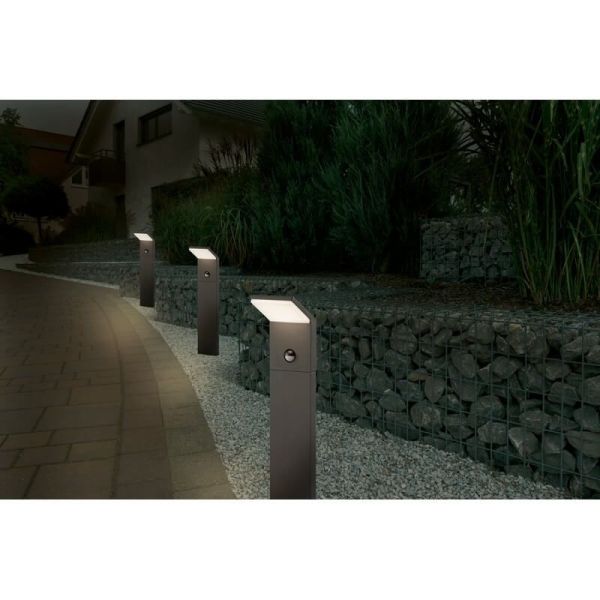 Balise LED d'extérieur PEARL avec détecteur de mouvement Hauteur 50 cm 8W 3000K | LéonLeds