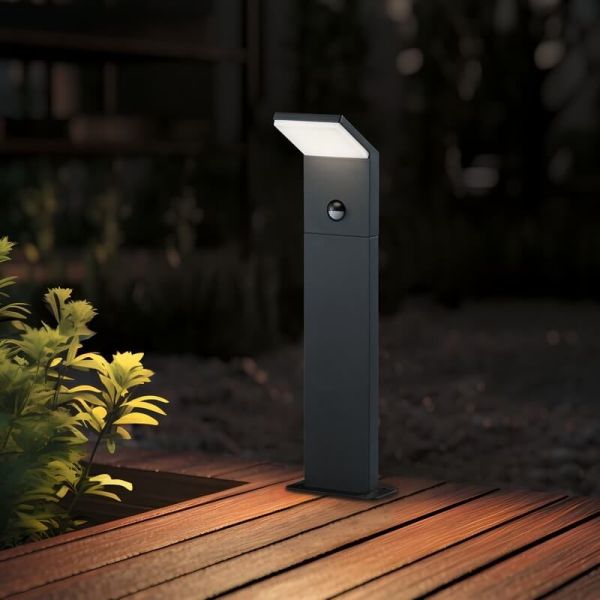 Baliza LED Exterior PEARL con Sensor de Movimiento Altura 50cm 8W 3000K| LeonLeds