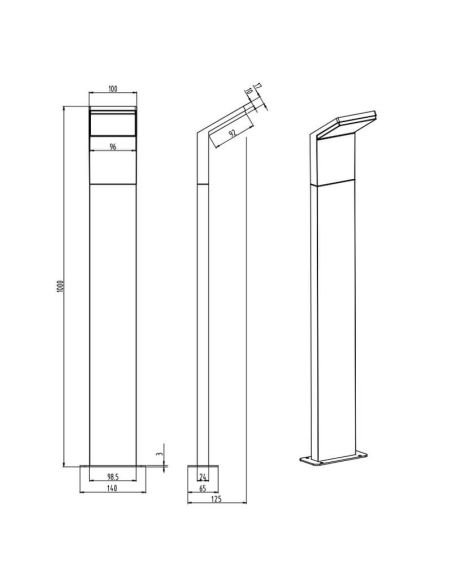 Poste Exterior LED PEARL Altura 100cm 8W 3000K Jardines y Patios | LeonLeds