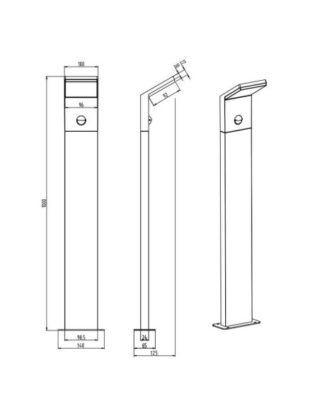 PEARL LED Outdoor Post Motion Sensor 8W 3000K IP54 Jardins e pátios | LeonLeds