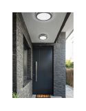 PIAVE Plafonnier LED Extérieur Rond Détecteur de Mouvement 11W 1180lm 3000K IP54 Noir Ø30cm | LéonLeds
