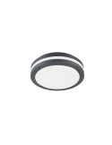 Plafón LED Exterior Redondo PIAVE Sensor Movimiento 11W 1180lm 3000K IP54 Negro Ø30cm | LeonLeds