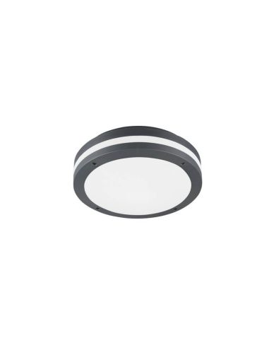 Plafón LED Exterior Redondo PIAVE Sensor Movimiento 11W 1180lm 3000K IP54 Negro Ø30cm | LeonLeds