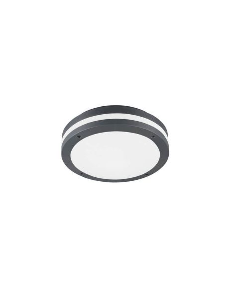 Plafón LED Exterior Redondo PIAVE Sensor Movimiento 11W 1180lm 3000K IP54 Negro Ø30cm | LeonLeds