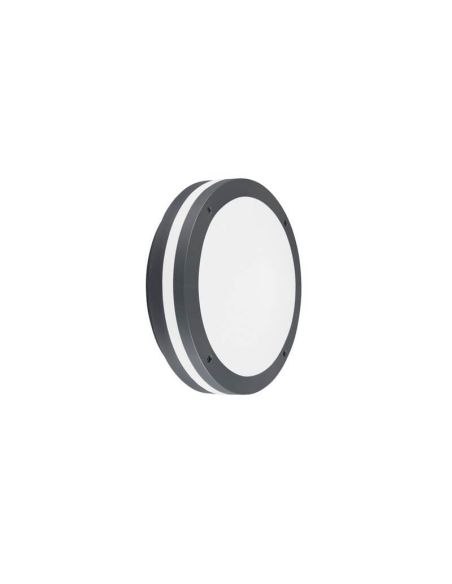 Plafón LED Exterior Redondo PIAVE Sensor Movimiento 11W 1180lm 3000K IP54 Negro Ø30cm | LeonLeds