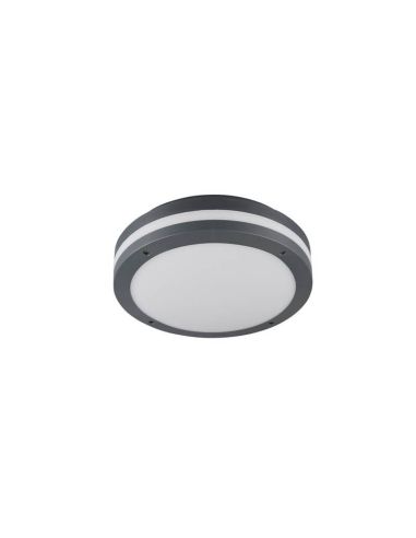 Plafón LED Exterior Redondo PIAVE Sensor Movimiento 11W 1180lm 3000K IP54 Negro Ø30cm | LeonLeds