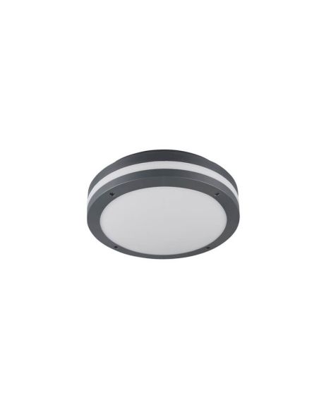 Plafón LED Exterior Redondo PIAVE Sensor Movimiento 11W 1180lm 3000K IP54 Negro Ø30cm | LeonLeds