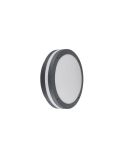 Plafón LED Exterior Redondo PIAVE Sensor Movimiento 11W 1180lm 3000K IP54 Negro Ø30cm | LeonLeds