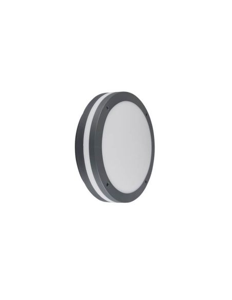 Plafón LED Exterior Redondo PIAVE Sensor Movimiento 11W 1180lm 3000K IP54 Negro Ø30cm | LeonLeds
